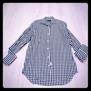 Men's checkered print dress shirt